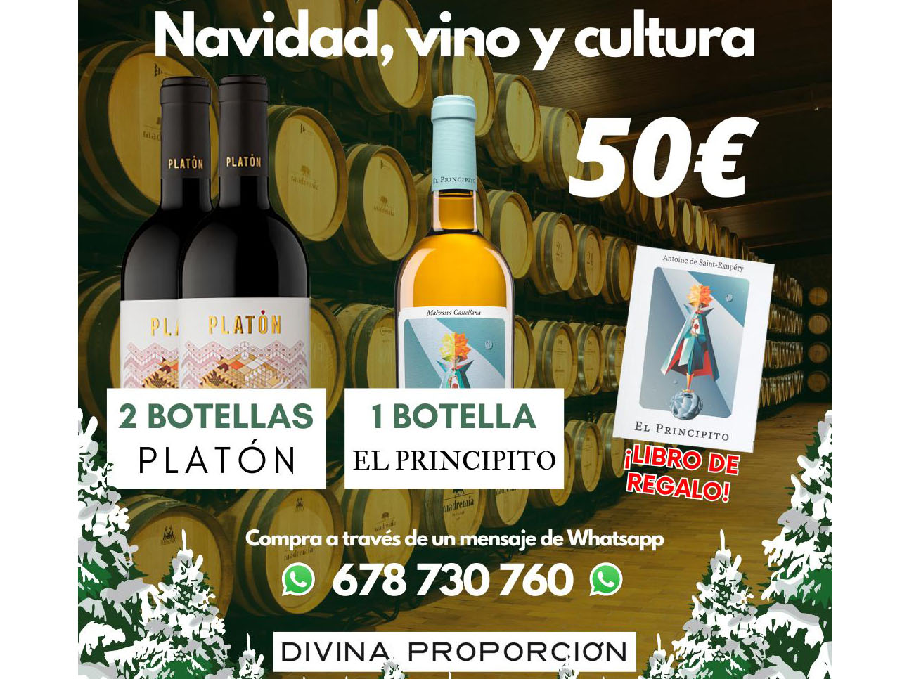 2 Botellas Platón + 1 botella El Principito + Libro